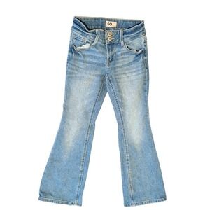 SO Jeans Girls Flare Leg Light Wash Denim Size 8